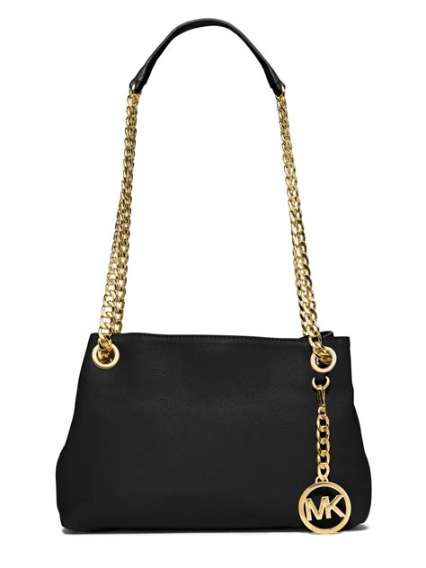 michael kors black crossbody gold chain|michael kors leather crossbody bag.